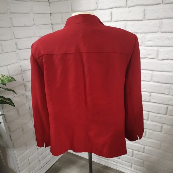 Nipon Boutique Ladies Red Size 22W Loose Fit Open Blazer - Picture 2 of 11